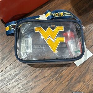 West Virginia Mountaineers Clear Crossbody Bag - White and Gold